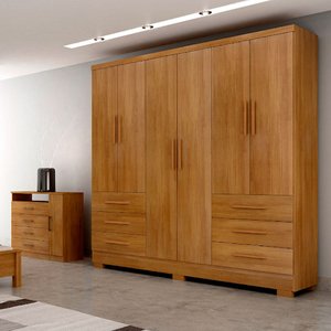 Guarda Roupa Agata 6 Portas 6 Gavetas com 6 Pés Clic Móveis