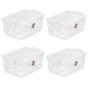 Ver imagem 1 de Kit 4 Caixas Organizadora 4l com Travas e Alças Laterais Bel Ordene Escola Casa Closet 