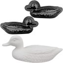 Ver imagem 1 de Forma 3d Bipartida Pato Decorativo Abs Concreto Artesanato Preto