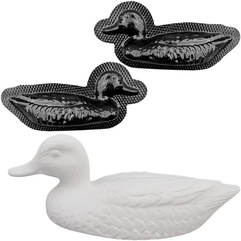 Forma 3d Bipartida Pato Decorativo Abs Concreto Artesanato Preto