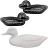 Forma 3d Bipartida Pato Decorativo Abs Concreto Artesanato Preto - 1