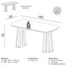 Mesa de Jantar 1,60m com 4 Cadeiras Dalla Costa 100% Mdf  - 2