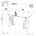 Ver imagem 2 de Mesa de Jantar 1,60m com 4 Cadeiras Dalla Costa 100% Mdf