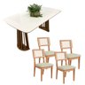 Mesa de Jantar 1,60m com 4 Cadeiras Dalla Costa 100% Mdf  - 1