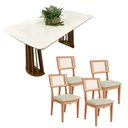 Ver imagem 1 de Mesa de Jantar 1,60m com 4 Cadeiras Dalla Costa 100% Mdf