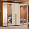 Guarda-roupa Casal Volpi Ripado 6 Portas 6 Gavetas 4 Portas C/ Espelho - 7 Decor Cinamomo e Off Whit - 2