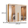 Guarda-roupa Casal Volpi Ripado 6 Portas 6 Gavetas 4 Portas C/ Espelho - 7 Decor Cinamomo e Off Whit - 4