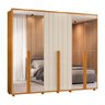 Guarda-roupa Casal Volpi Ripado 6 Portas 6 Gavetas 4 Portas C/ Espelho - 7 Decor Cinamomo e Off Whit - 1
