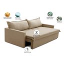 Ver imagem 3 de Sofá sem Caixa Retrátil e Reclinável 2,00m com Molas Karla Linho Bege Rover & Beato