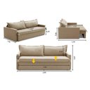 Ver imagem 4 de Sofá sem Caixa Retrátil e Reclinável 2,00m com Molas Karla Linho Bege Rover & Beato