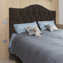Ver imagem 3 de Cabeceira Box Queen Almofadada Capitonê Provençal Suede Marrom 160 X 120 Cm Rbl