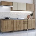 Ver imagem 1 de Cozinha Completa Dinamarca 13 Portas 2 Gavetas com Vidro Castani - Indékes