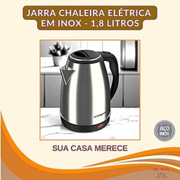 Jarra Bule Chaleira Eletrica Inox 1,8 Lts Agua Segura Ferve Rapido Economica Desligamento Automatico - 5