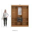 Ver imagem 4 de Guarda-roupa 4 Portas de Bater com Espelho Kappesberg Canela/preto Fosco 160cm