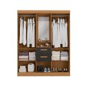 Ver imagem 5 de Guarda-roupa 4 Portas de Bater com Espelho Kappesberg Canela/preto Fosco 160cm
