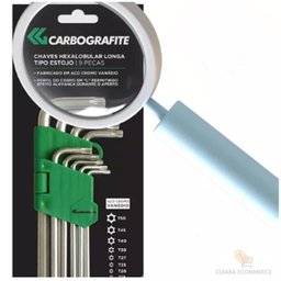 Kit Ferramenta Hexalobular Longo T10 até T50 Contem 9 Peças - 3