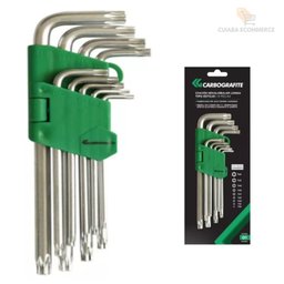 Kit Ferramenta Hexalobular Longo T10 até T50 Contem 9 Peças - 2