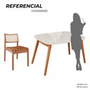 Ver imagem 5 de Sala de Jantar Mesa 110x76cm Tampo em MDF com Vidro 4 Cadeiras em Couríssimo Ceci Yescasa Marrom/Mar