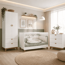 Ver imagem 4 de Quarto de Bebê Completo Magia com Roupeiro Berço e Cômoda - Branco