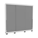 Ver imagem 2 de Guarda-roupa Casal Madrid 3 Portas 4 Gavetas Cinza/branco - Politorno