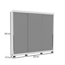 Ver imagem 4 de Guarda-roupa Casal Madrid 3 Portas 4 Gavetas Cinza/branco - Politorno