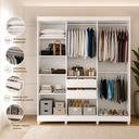 Ver imagem 3 de Guarda Roupa Casal 6 Portas 2 Gavetas Sergipe Branco Bianchi