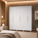 Ver imagem 5 de Guarda Roupa Casal 6 Portas 2 Gavetas Sergipe Branco Bianchi