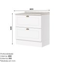 Ver imagem 4 de Balcão 80cm 02 Gavetas 100% MDF com Tampo para Cozinha Americana