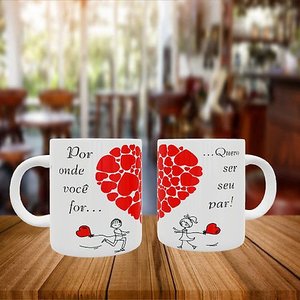 Caneca Personalizada Namorados por Onde Você For Quero Ser Seu Par