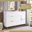 Ver imagem 6 de Cômoda para Quarto com 6 Gavetas 135x102cm Safira Branco