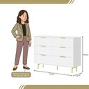 Ver imagem 3 de Cômoda para Quarto com 6 Gavetas 135x102cm Safira Branco
