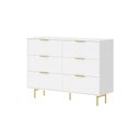 Ver imagem 2 de Cômoda para Quarto com 6 Gavetas 135x102cm Safira Branco