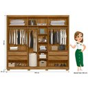 Ver imagem 7 de Guarda Roupa Casal 6 Portas com Espelho 4 Gavetas Freijó / Off White Araguaia - Moval