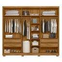 Ver imagem 3 de Guarda Roupa Casal 6 Portas com Espelho 4 Gavetas Freijó / Off White Araguaia - Moval