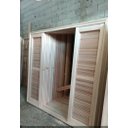 Ver imagem 2 de Porta Balcão de Madeira Maciça 214x200 Cx.14 com Fechadura 6folhas