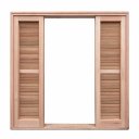 Ver imagem 2 de Porta Balcão de Madeira Maciça 214x200 Cx.14 com Fechadura 6folhas