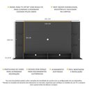 Ver imagem 5 de Painel Tv 60" Com Prateleiras De Vidro Brasil Multimóveis Br2739 Preto