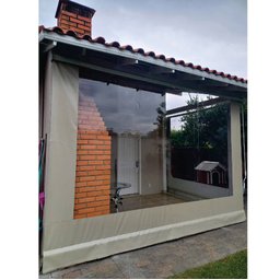 Toldo Cortina Bege c/ visor - 2,80m x 2,50m - kit completo - 2
