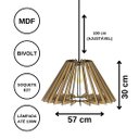 Ver imagem 3 de Luminária Teto tipo Pendente PIRÂMIDE MDF Completa -:MDF Marrom