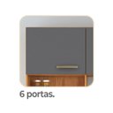 Ver imagem 6 de Cozinha Emilly 6 Portas 4 Gavetas c/Nichos Yescasa Cinza/Cinamomo/Grafite
