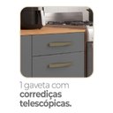 Ver imagem 7 de Cozinha Emilly 6 Portas 4 Gavetas c/Nichos Yescasa Cinza/Cinamomo/Grafite