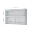 Ver imagem 2 de Armário Aéreo P/ Cozinha Marquesa C/ Nicho e 1 Porta Basculante Ripada 120cm Nature - Nesher