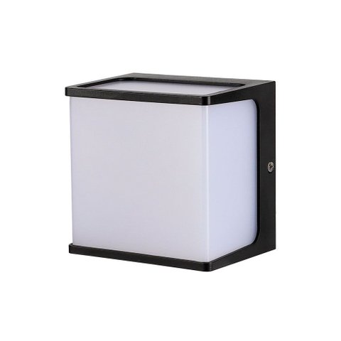 Arandela de Parede Led Elion Quadrado Externo 3000k 8w Bivolt 12x12x9,2cm Policarbonato Preto - Nord