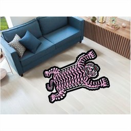 Tapete Capacho Animal Tigre Listrado no Formato 1,00x0,60 Cm:laranja - 5