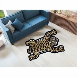 Tapete Capacho Animal Tigre Listrado no Formato 1,00x0,60 Cm:laranja - 4