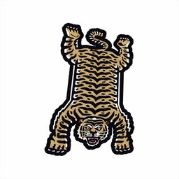 Tapete Capacho Animal Tigre Listrado no Formato 1,00x0,60 Cm:laranja - 3