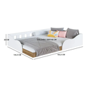 Ver imagem 4 de Cama Montessoriana Infantil Casal com Proteção Lateral CM6140 190x140cm Branco - Art In Móveis