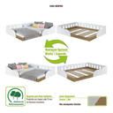 Ver imagem 5 de Cama Montessoriana Infantil Casal com Proteção Lateral CM6140 190x140cm Branco - Art In Móveis