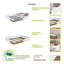 Ver imagem 6 de Cama Montessoriana Infantil Casal com Proteção Lateral CM6140 190x140cm Branco - Art In Móveis