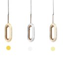 Ver imagem 5 de Luminaria Pendente Led 3w Sparkle Moderna Decorativa Dourada com Efeito Cristal Oval